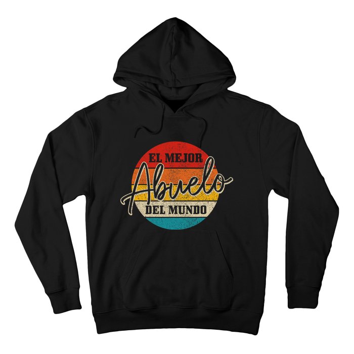 El Mejor Abuelo Del Mundo Vintage Fathers Day Dia Del Padre Hoodie