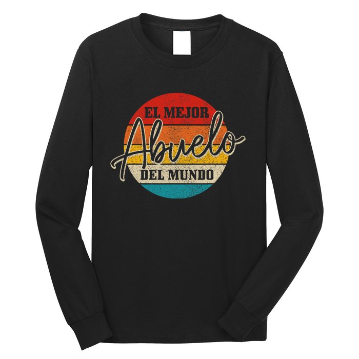 El Mejor Abuelo Del Mundo Vintage Fathers Day Dia Del Padre Long Sleeve Shirt