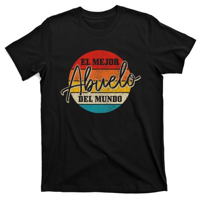 El Mejor Abuelo Del Mundo Vintage Fathers Day Dia Del Padre T-Shirt