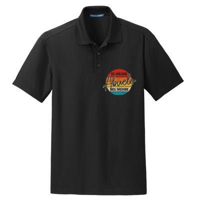 El Mejor Abuelo Del Mundo Vintage Fathers Day Dia Del Padre Dry Zone Grid Polo