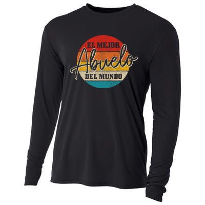 El Mejor Abuelo Del Mundo Vintage Fathers Day Dia Del Padre Cooling Performance Long Sleeve Crew