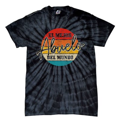 El Mejor Abuelo Del Mundo Vintage Fathers Day Dia Del Padre Tie-Dye T-Shirt