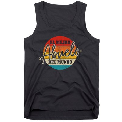 El Mejor Abuelo Del Mundo Vintage Fathers Day Dia Del Padre Tank Top