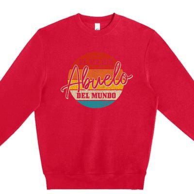 El Mejor Abuelo Del Mundo Vintage Fathers Day Dia Del Padre Premium Crewneck Sweatshirt