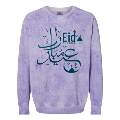 Eid Mubarak Arab Calligraphy Eid Mubarak Great Gift Colorblast Crewneck Sweatshirt