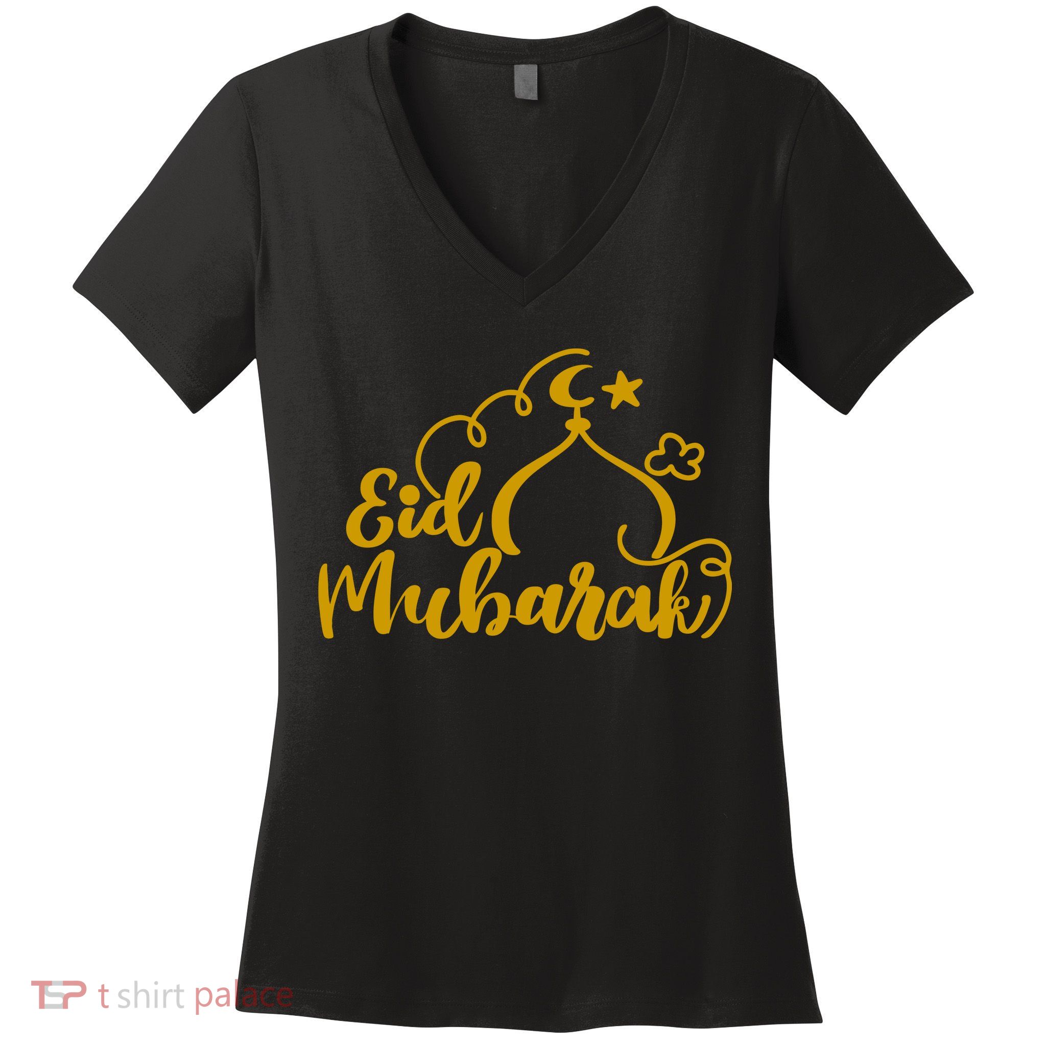 Eid Mubarak Arabic Holiday Women's V-Neck T-Shirt