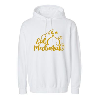 Eid Mubarak Arabic Holiday Garment-Dyed Fleece Hoodie