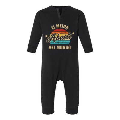 El Mejor Abuelo Del Mundo Vintage Retro Infant Fleece One Piece