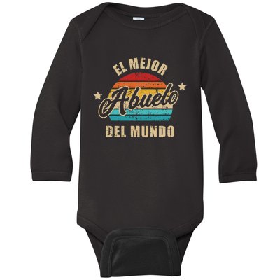 El Mejor Abuelo Del Mundo Vintage Retro Baby Long Sleeve Bodysuit