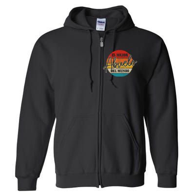 El Mejor Abuelo Del Mundo Vintage Fathers Day Dia Del Padre Full Zip Hoodie