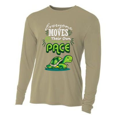 Everyone Moves At Their Own Pace Turtle Cooling Performance Long Sleeve Crew