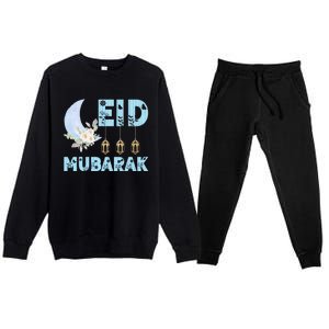 Eid Muslim Arab Clothing Cute Gift Eid Mubarak Meaningful Gift Premium Crewneck Sweatsuit Set