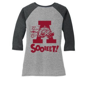 Eric Musselman ArKansas Sooieet Lightweight Women's Tri-Blend 3/4-Sleeve Raglan Shirt