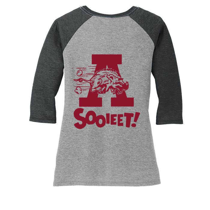 Eric Musselman ArKansas Sooieet Lightweight Women's Tri-Blend 3/4-Sleeve Raglan Shirt