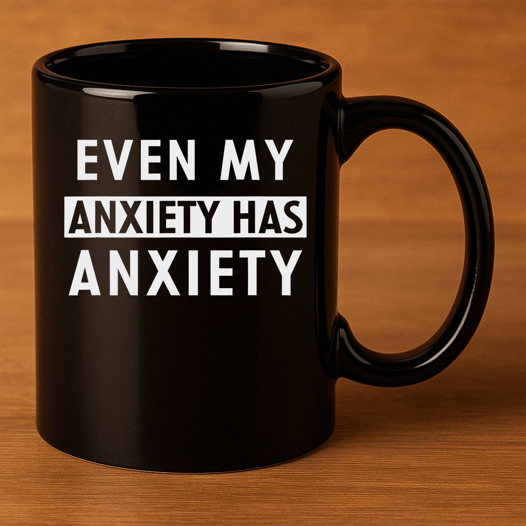 Even My Anxiety Has Anxiety Funny Sarcastic Saying 11oz C Handle Ceramic Mug