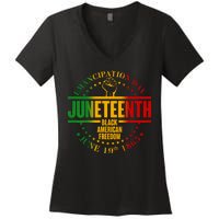 Emancipation Day Juneteenth Black American Freedom Women's V-Neck T-Shirt