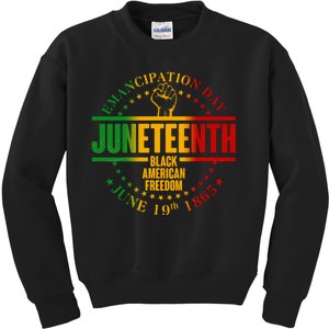 Emancipation Day Juneteenth Black American Freedom Kids Sweatshirt