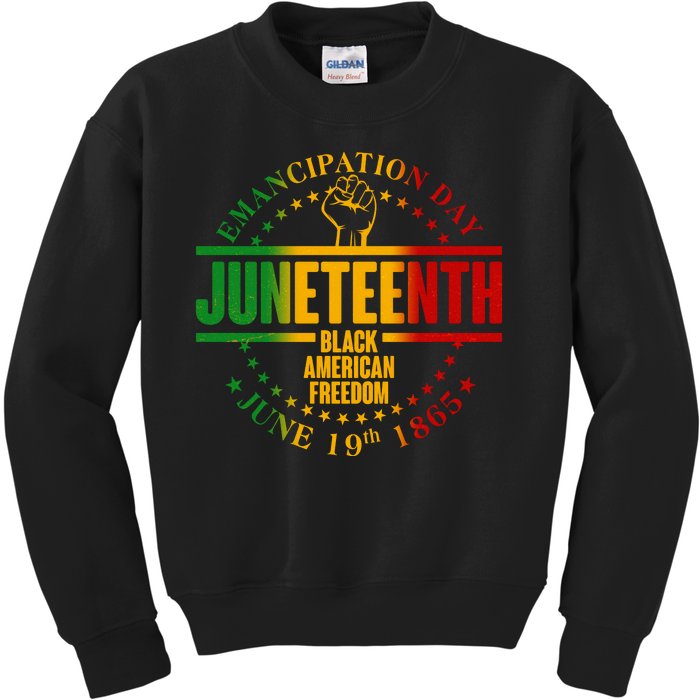 Emancipation Day Juneteenth Black American Freedom Kids Sweatshirt