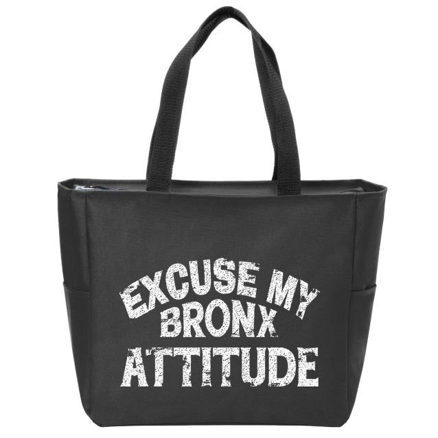 Excuse My Bronx New York Attitude Funny Ny Zip Tote Bag