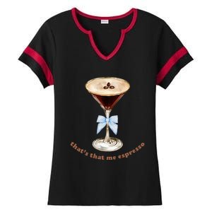 Espresso Martini Blue Bow Ladies Halftime Notch Neck Tee