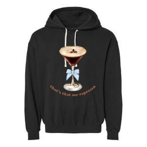 Espresso Martini Blue Bow Garment-Dyed Fleece Hoodie