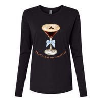 Espresso Martini Blue Bow Womens Cotton Relaxed Long Sleeve T-Shirt