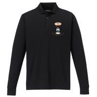 Espresso Martini Blue Bow Performance Long Sleeve Polo