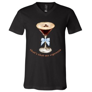 Espresso Martini Blue Bow V-Neck T-Shirt