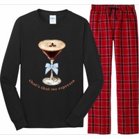 Espresso Martini Blue Bow Long Sleeve Pajama Set