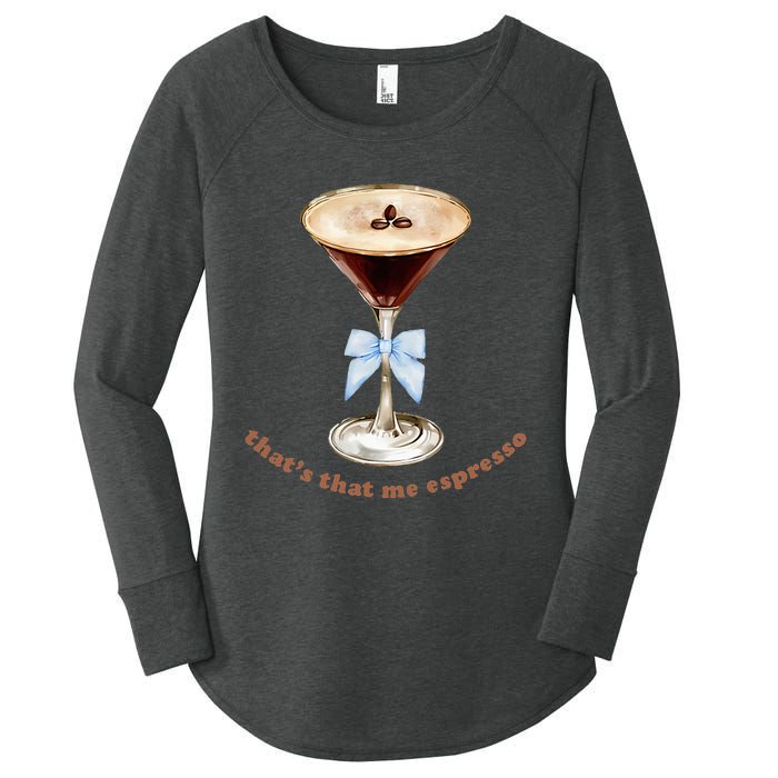 Espresso Martini Blue Bow Women's Perfect Tri Tunic Long Sleeve Shirt