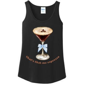 Espresso Martini Blue Bow Ladies Essential Tank