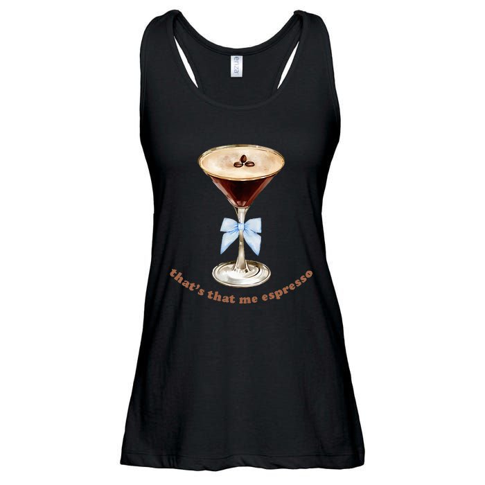 Espresso Martini Blue Bow Ladies Essential Flowy Tank