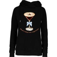 Espresso Martini Blue Bow Womens Funnel Neck Pullover Hood