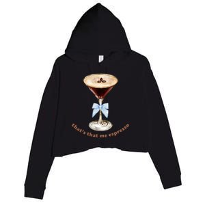 Espresso Martini Blue Bow Crop Fleece Hoodie