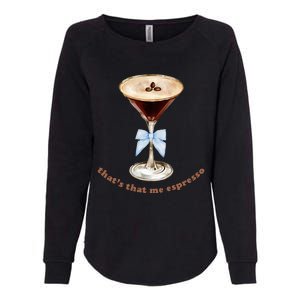 Espresso Martini Blue Bow Womens California Wash Sweatshirt