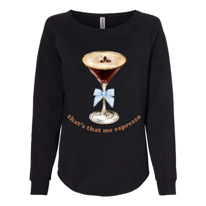 Espresso Martini Blue Bow Womens California Wash Sweatshirt