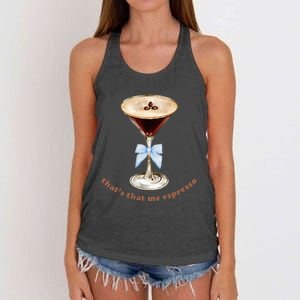 Espresso Martini Blue Bow Women's Knotted Racerback Tank