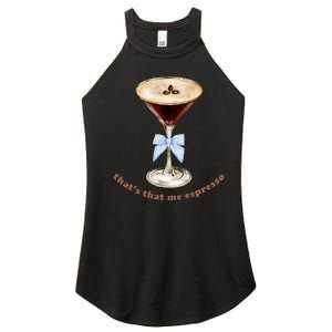 Espresso Martini Blue Bow Women's Perfect Tri Rocker Tank