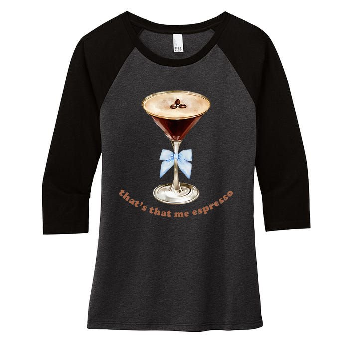 Espresso Martini Blue Bow Women's Tri-Blend 3/4-Sleeve Raglan Shirt