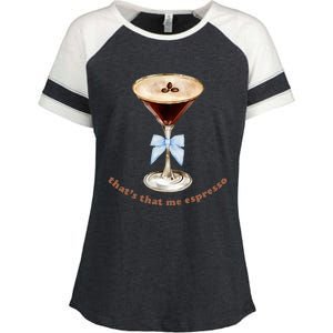 Espresso Martini Blue Bow Enza Ladies Jersey Colorblock Tee