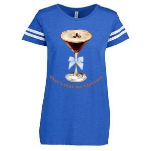 Espresso Martini Blue Bow Enza Ladies Jersey Football T-Shirt