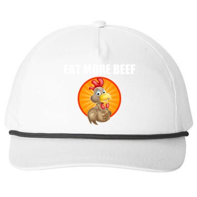 Eat More Beef Gift Funky Chicken Says So Gift Beef Eaters Gift Snapback Five-Panel Rope Hat