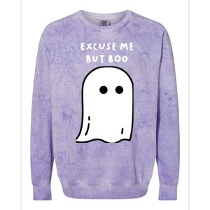 Excuse Me But Boo Cute Ghost Halloween Funny Spooky Season Colorblast Crewneck Sweatshirt