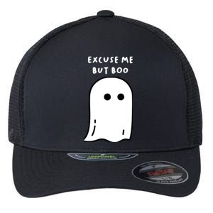 Excuse Me But Boo Cute Ghost Halloween Funny Spooky Season Flexfit Unipanel Trucker Cap