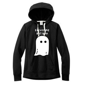 Excuse Me But Boo Cute Ghost Halloween Funny Spooky Season Women's Fleece Hoodie