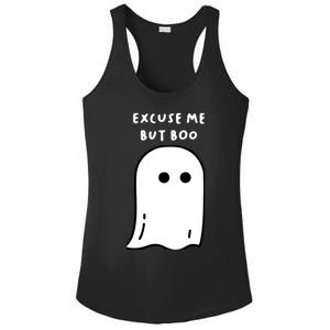 Excuse Me But Boo Cute Ghost Halloween Funny Spooky Season Ladies PosiCharge Competitor Racerback Tank