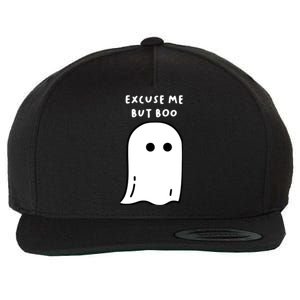 Excuse Me But Boo Cute Ghost Halloween Funny Spooky Season Wool Snapback Cap