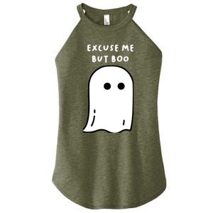 Excuse Me But Boo Cute Ghost Halloween Funny Spooky Season Women's Perfect Tri Rocker Tank