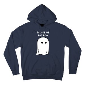 Excuse Me But Boo Cute Ghost Halloween Funny Spooky Season Hoodie