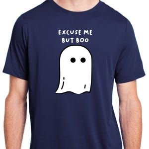 Excuse Me But Boo Cute Ghost Halloween Funny Spooky Season Adult ChromaSoft Performance T-Shirt